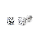 14K 4 Prong Round Solitaire Diamond Stud Earrings 1.00ctw