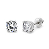 14K 4 Prong Round Solitaire Diamond Stud Earrings 1.50ctw