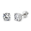 14K 4 Prong Round Solitaire Diamond Stud Earrings 2.00ctw