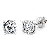 14K 4 Prong Round Solitaire Diamond Stud Earrings 2.50ctw