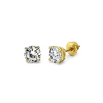 14K 4 Prong Round Solitaire Diamond Stud Earrings 0.50ctw
