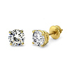 14K 4 Prong Round Solitaire Diamond Stud Earrings 1.50ctw