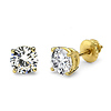 14K 4 Prong Round Solitaire Diamond Stud Earrings 2.00ctw