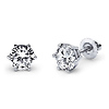 14k 6 Prong Round Solitaire Diamond Stud Earrings 1.50ctw