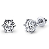 14k 6 Prong Round Solitaire Diamond Stud Earrings 2.00ctw