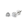 14K White Gold 3 Prong Round Cut Diamond Stud Earrings 0.50ctw