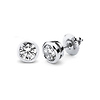 14K Bezel Set Round Solitaire Diamond Stud Earrings 1.00ctw