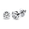 14K Bezel Set Round Solitaire Diamond Stud Earrings 2.00ctw