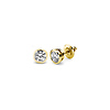 14K Bezel Set Round Solitaire Diamond Stud Earrings 0.15ctw