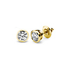 14K Bezel Set Round Solitaire Diamond Stud Earrings 0.50ctw