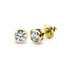 14K Bezel Set Round Solitaire Diamond Stud Earrings 0.75ctw
