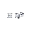 14K White Gold 4 Prong Princess Cut Diamond Stud Earrings 0.5ctw