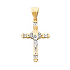 Two Tone CZ Crucifix