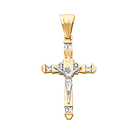 Two Tone CZ Crucifix