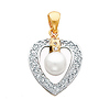 Heart Pearl CZ Charm