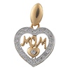 Mother's Day CZ Open Heart Pendant in 14K Two Tone Gold