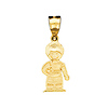 14K Yellow Gold Soccer Boy Charm