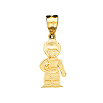 14K Yellow Gold Soccer Boy Charm