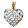 White Pave Heart Gold Charm
