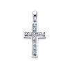 14K White Gold Edged Diamond Cross (0.14 ctw)