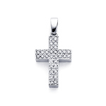 14K White Gold Diamond Cross (0.35 ctw)