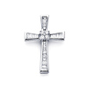 14K White gold Baguette Diamond Cross (0.46 ctw)