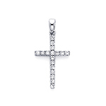 18K White Gold Diamond Cross Pendant (0.12 ctw)