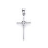 14K White Gold Solitaire Diamond Cross (0.04 ctw)