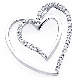 14K Diamond Heart Pendant (0.15 ctw)