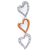 14K Two Tone Triple Heart Pendant (0.06 ctw)