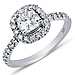 14K White Gold Halo Princess-Cut Diamond Engagement Ring 1.4ctw thumb 0