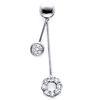 Fancy Circle Dangling 18K White Gold Diamond Pendant