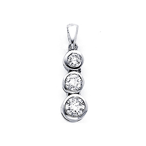 14K Three Diamond Stone Pendant (0.64 ctw)