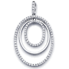 18K White Gold Oval Diamond Pendant (0.91 ctw)