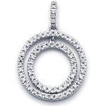 14K White Gold Circle 0.47 ctw Diamond Pendant