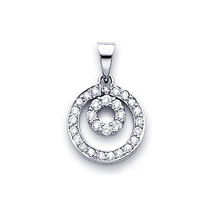 14K White Gold Diamond Circle Pendant (0.45 ctw)