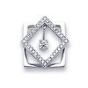 18K White Gold Diamond Square Pendant (0.17 ctw)