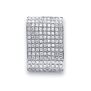 14K White Gold Rectangle Diamond Pendant (0.85 ctw)