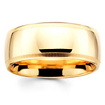 10mm Benchmark 14K Yellow Milgrain Comfort Fit Band