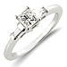 Three Stone Baguette & Princess Cut Diamond Engagement Ring thumb 0