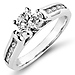 Chic 14K White Gold Diamond Engagement Ring thumb 0