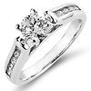 Chic 14K White Gold Diamond Engagement Ring