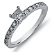 14K White Gold Nouveau Style Princess Cut Diamond Engagement Ring thumb 0