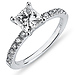14K Princess Cut Nouveau Diamond Engagement Ring thumb 0