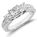14K White Gold Princess Cut Engagement Ring thumb 0