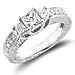 14K White Gold 3 Stone Princess Cut Diamond Engagement Ring thumb 0