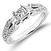 Chic 14K White Gold Princess Cut Engagement Ring 0.80 ctw thumb 0