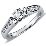 14K White Gold Channel Set Diamond Engagement Ring