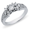 Pave 14K White Gold Diamond Engagement Ring