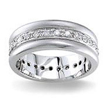 Diamond Wedding Band 14K White Gold 0.56 TCW